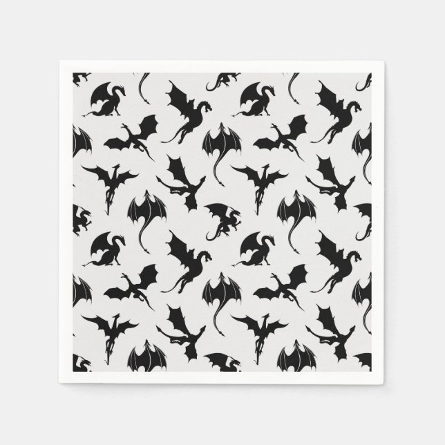 Serviette En Papier Fête d'anniversaire du dragon (Devant)