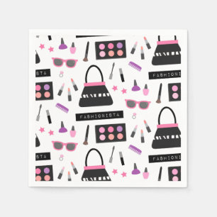 Serviette En Papier Fête d'anniversaire du maquillage fashionista