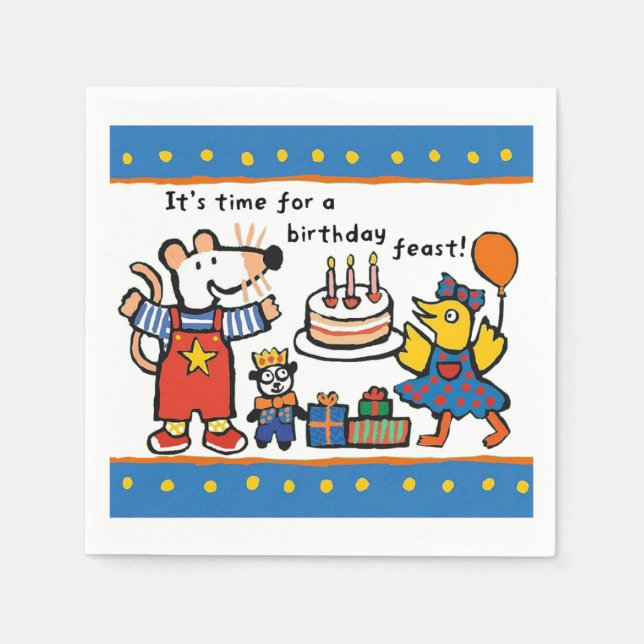 Serviette En Papier Fête d'anniversaire du marais (Devant)