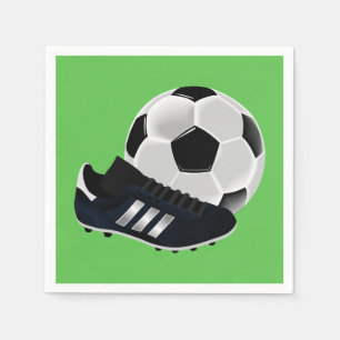 Serviette En Papier Fête d'anniversaire du sport de football de garçon