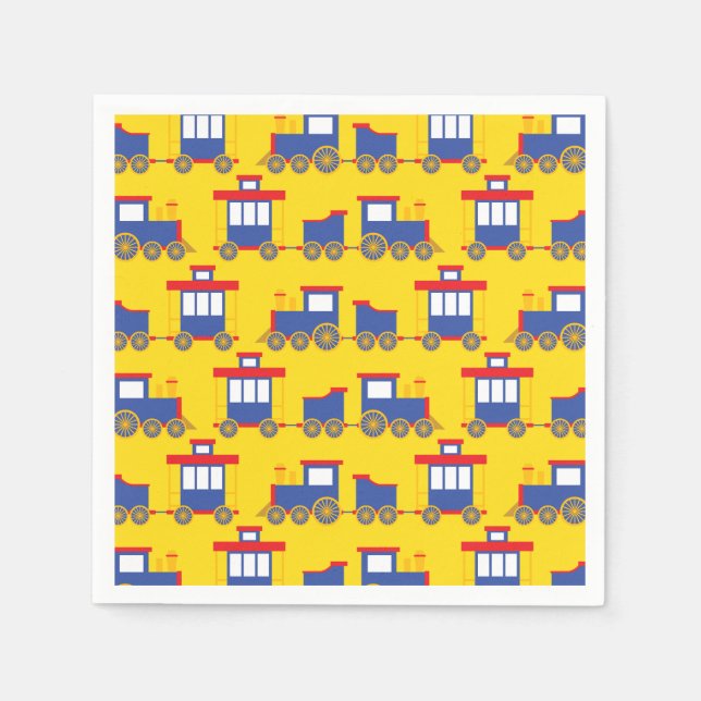 Serviette En Papier Fête d'anniversaire du train (Devant)