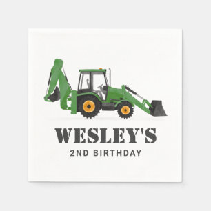 Serviette En Papier Fête d'anniversaire du véhicule de construction