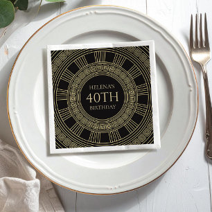 Serviette En Papier Fête d'anniversaire élégante grecque