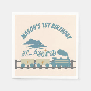 Serviette En Papier Fête d'anniversaire enfant Train Rétro