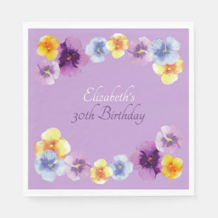 Serviette En Papier Fête d'anniversaire florale bohème au jardin Cotta