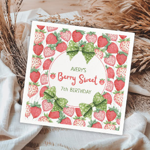 Serviette En Papier Fête d'anniversaire fraise Berry Sweet 7 ans