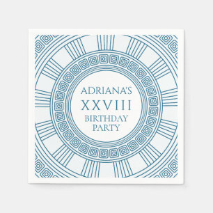 Serviette En Papier Fête d'anniversaire grecque avec motif bleu