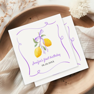 Serviette En Papier Fête d'anniversaire Lemon Purple Bow