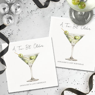Serviette En Papier Fête d'anniversaire Martini Tini Un Peu Plus Âgé