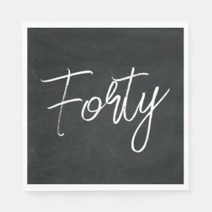 Serviette En Papier Fête d'anniversaire moderne noir et blanc