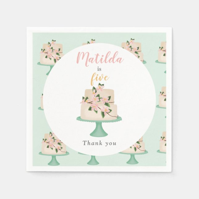 Serviette En Papier fête d'anniversaire modifiable (Devant)