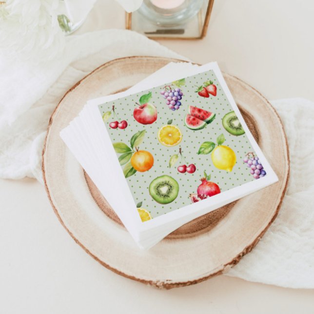 Serviette En Papier Fête d'anniversaire motif de fruits frutti à deux  (Créateur téléchargé)