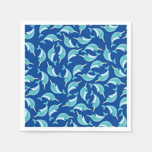 Serviette En Papier Fête d'anniversaire Narwhal (Devant)