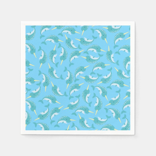 Serviette En Papier Fête d'anniversaire Narwhal (Devant)