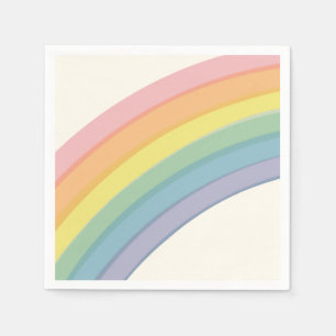 Serviette En Papier Fête d'anniversaire Pastel Rainbow