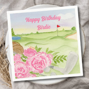 Serviette En Papier Fête d'anniversaire personnalisée avec des pivoine