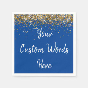 Serviette En Papier Fête d'anniversaire personnalisée Bleu Personnalis