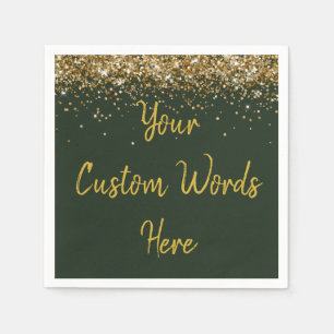 Serviette En Papier Fête d'anniversaire personnalisée Hunter Green & G