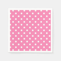 Fête d'anniversaire points roses et blancs à pois