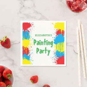 Serviette En Papier Fête d'anniversaire pour enfants de peinture