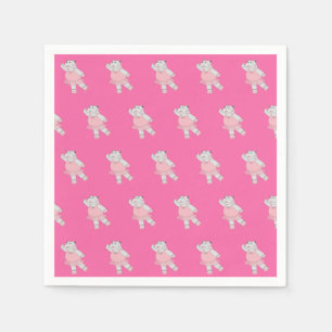 Serviette En Papier Fête d'anniversaire Rose Hippo Ballerine Illusima