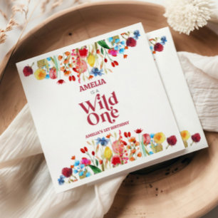 Serviette En Papier Fête d'anniversaire sauvage Wildflower premier 1er