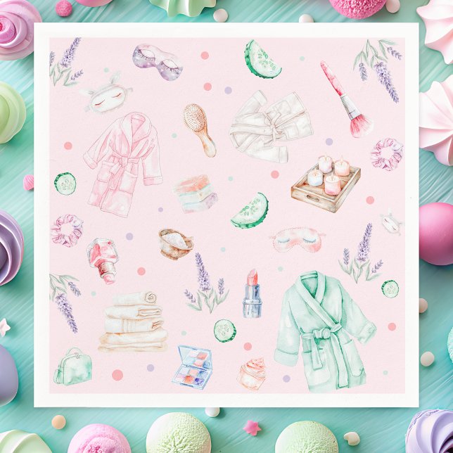 Serviette En Papier Fête d'anniversaire spa rose (Créateur téléchargé)
