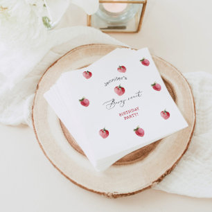 Serviette En Papier Fête d'anniversaire sucrée aux fraises