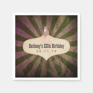 Serviette En Papier Fête d'anniversaire sur le thème du cirque vintage