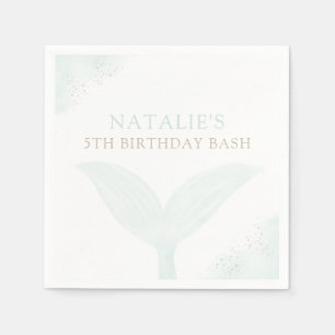 Serviette En Papier Fête d'anniversaire Turquoise Mermaid Girl