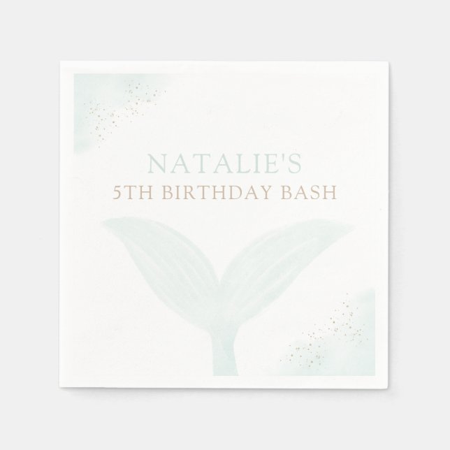 Serviette En Papier Fête d'anniversaire Turquoise Mermaid Girl (Devant)