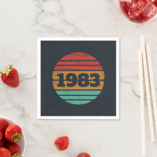 Serviette En Papier Fête d'anniversaire vintage personnalisée