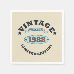 Serviette En Papier Fête d'anniversaire vintage personnalisée