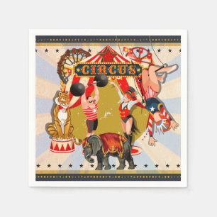 Serviette En Papier Fête d'anniversaire vintage Retro Circus