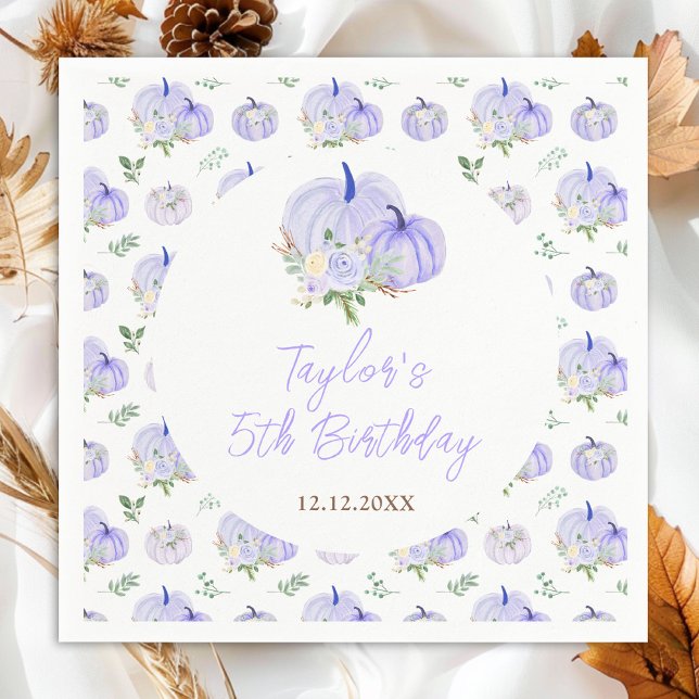Serviette En Papier Fête d'anniversaire violet Citrouille (Créateur téléchargé)