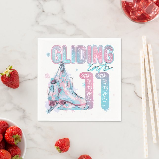 Serviette En Papier Fête de 11e anniversaire "Gliding into" (En situation)