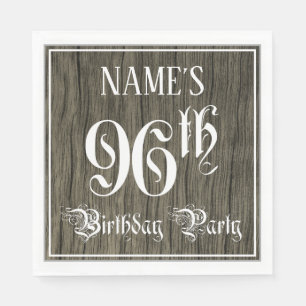 Serviette En Papier Fête de 96e anniversaire — Script fantaisie, Fa