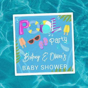 Serviette En Papier Fête de baby shower piscine neutre été