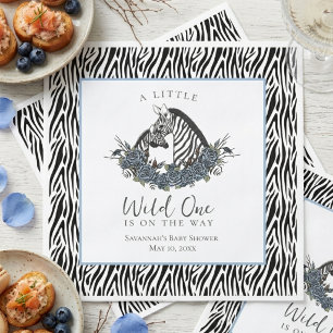 Serviette En Papier Fête de Baby Shower Safari Zèbre Petit Sauvageon