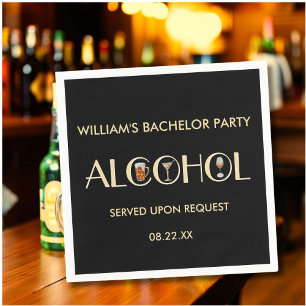 Serviette En Papier Fête de Bachelor unique Martini Bière Vin Amusant