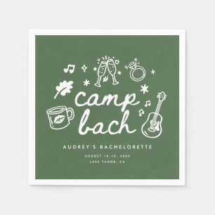 Serviette En Papier Fête de Bachelorette de Campagne Olive Verte Écrit