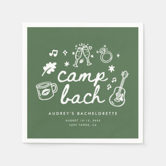Serviette En Papier Fête de Bachelorette de Campagne Olive Verte Écrit
