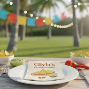 Serviette En Papier Fête de Bachelorette Mexicaine Personnalisée 