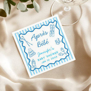 Serviette En Papier Fête de Bébé Après-Ski Garçon Baby Shower Dessinée