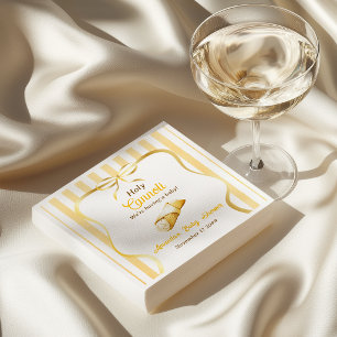 Serviette En Papier Fête de Bébé Cannoli Jaune Italien avec Ruban