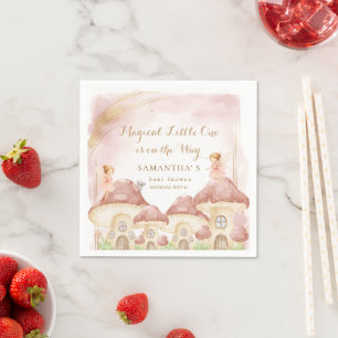 Serviette En Papier Fête de Bébé Champignon de la Forêt Enchantée