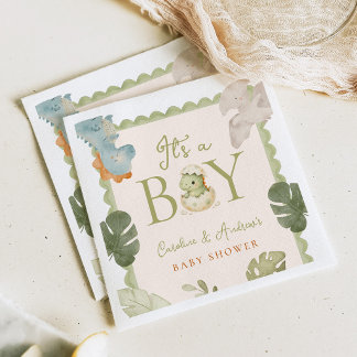 Serviette En Papier Fête de bébé Dino Boy
