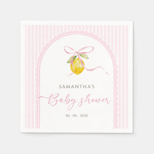 Serviette En Papier Fête de bébé fille coquette arc-en-ciel rose à la
