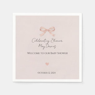 Serviette En Papier Fête de Bébé Fille Coquette Ruban Rose