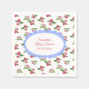 Serviette En Papier Fête de bébé Fleurs aquarelle vintage
